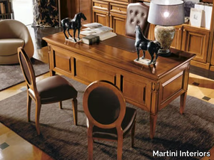 TORINO - Rectangular cherry wood writing desk with drawers _ Martini Interiors