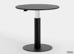 FOLLOW BREAK - Height-adjustable round painted metal table _ Mara