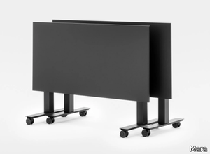 FOLLOW TILTING - Folding rectangular office desk with casters _ Mara