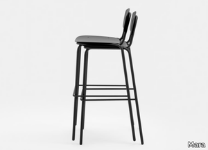 SIMPLE OUTDOOR - High powder coated aluminium garden stool with footrest _ Mara