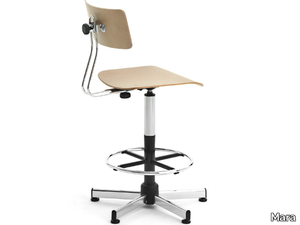 WORK - Swivel beech office stool with back _ Mara