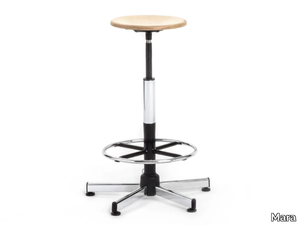 WORK - Height-adjustable beech office stool _ Mara