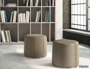 DODO - Upholstered leather pouf with removable lining _ Marac