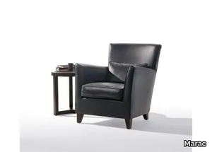 MORGANA - Leather armchair with armrests _ Marac