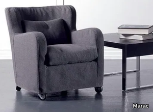 MICROMILLA - Fabric armchair with castors _ Marac