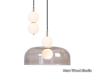 ECHO CLUSTER 2 - LED glass and brass pendant lamp _ Marc Wood Studio