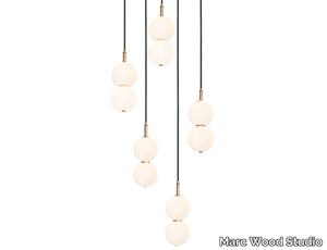 ECHO CLUSTER 5 - LED brass pendant lamp _ Marc Wood Studio