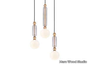 CASE CLUSTER 3 - LED brass and glass pendant lamp _ Marc Wood Studio