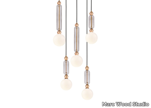 CASE CLUSTER 5 - LED brass and glass pendant lamp _ Marc Wood Studio