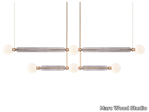 CASE LINEAR 2 TIER - LED brass and glass pendant lamp _ Marc Wood Studio