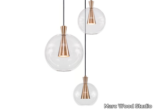 CONE CLUSTER 3 - LED brass and glass pendant lamp _ Marc Wood Studio