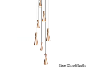 CONE CLUSTER 7 - LED brass pendant lamp _ Marc Wood Studio