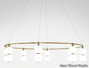 ECHO CHANDELIER CIRCULAR LARGE - LED brass and glass pendant lamp _ Marc Wood Studio