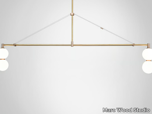 ECHO CHANDELIER LINEAR 2 - LED brass and glass pendant lamp _ Marc Wood Studio