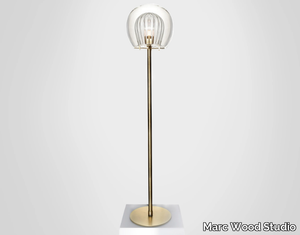 PLEATED CRYSTAL CLEAR - LED Borosilicate glass and metal floor lamp _ Marc Wood Studio