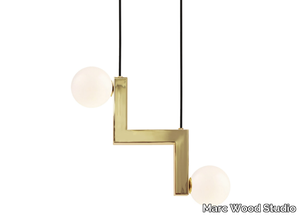 ZIG PENDANT - LED brass and opal glass pendant lamp _ Marc Wood Studio