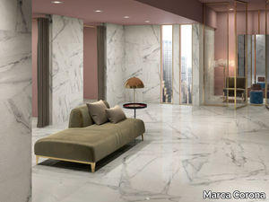 MOTIF EXTRA CALACATTA SILVER - Porcelain stoneware flooring with marble effect _ Marca Corona