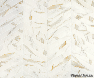 SCULTOREA CHEVRON CALACATTA ORO FINO - Porcelain stoneware wall/floor tiles with marble effect _ Marca Corona