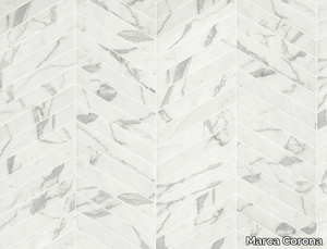 SCULTOREA CHEVRON VENA ARGENTO - Porcelain stoneware wall/floor tiles with marble effect _ Marca Corona