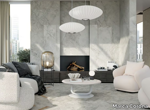 SCULTOREA FOAM GREY - Porcelain stoneware wall/floor tiles with marble effect _ Marca Corona