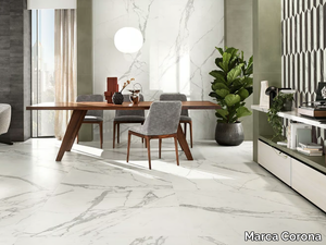 SCULTOREA STATUARIO VENA ARGENTO - Porcelain stoneware wall/floor tiles with marble effect _ Marca Corona