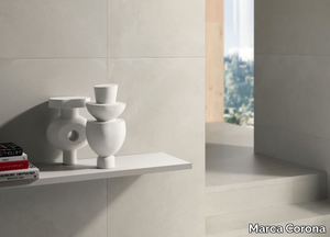 PHASE WHITE - Porcelain stoneware wall/floor tiles with concrete effect _ Marca Corona