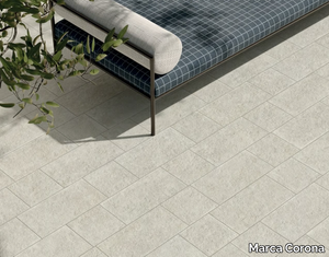 VIE DELLA PIETRA CHIANCA - Porcelain stoneware outdoor floor tiles with stone effect _ Marca Corona