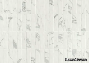 MINIATURE SCULTOREA STATUARIO VENA ARGENTO - Porcelain stoneware wall tiles with marble effect _ Marca Corona