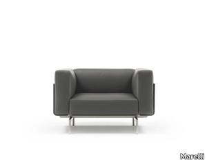 L-SOFA - Upholstered armchair with armrests _ Marelli