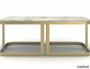 CLARK - Low rectangular marble coffee table _ marioni