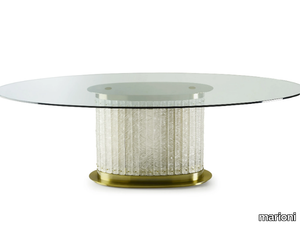 HOWARD - Oval glass coffee table for living room _ marioni