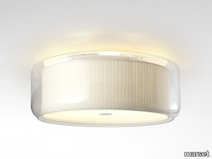 MERCER - LED blown glass and fabric ceiling light _ Marset