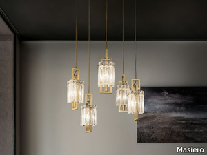 CREK S5 - Suspension lamp in metal and glass _ Masiero