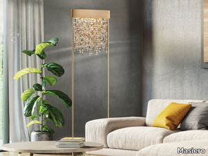 OLÁ STL2 - LED painted metal floor lamp with crystals _ Masiero