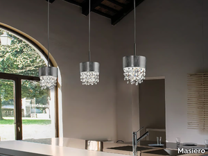 OLÁ S2 15 - LED painted metal pendant lamp with crystals _ Masiero