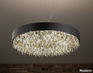 OLÁ S6 90 - LED metal pendant lamp with crystals _ Masiero