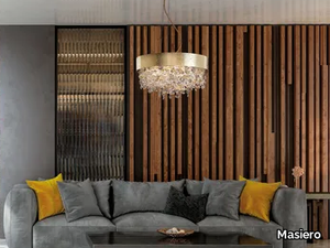 OLÁ S6 40 - LED metal pendant lamp with crystals _ Masiero