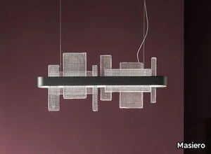 RIBBON S70 - LED pendant lamp in metal and glass _ Masiero