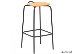 MC16 FORCINA - High stainless steel and wood garden stool with footrest _ Mattiazzi