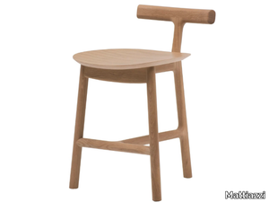 MC7 RADICE - Low oak stool with back _ Mattiazzi