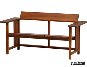 MC10 CLERICI - Iroko bench with back _ Mattiazzi