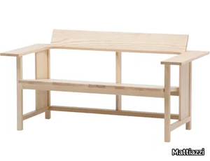 MC10 CLERICI - 2-seater ash bench with back _ Mattiazzi