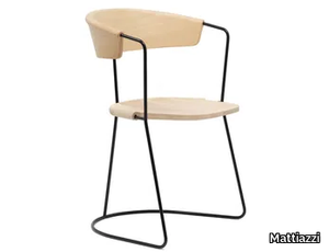 MC9 UNCINO - Sled base steel and ash wood chair _ Mattiazzi