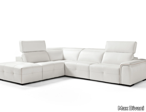 MAYON - Corner relaxing 5 seater leather sofa _ Max Divani