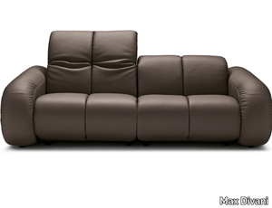 BOMBER - 3 seater leather sofa with electric motion _ Max Divani