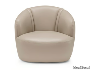 EMBER - Swivel leather armchair _ Max Divani