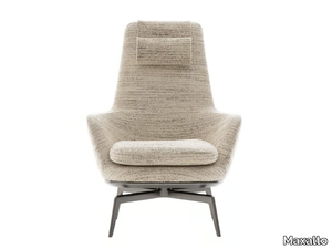 CARATOS - Swivel fabric armchair high-back _ Maxalto