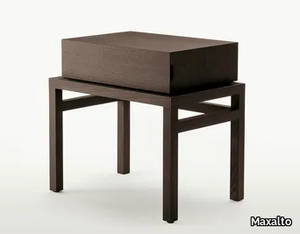 THRONOS - Rectangular solid wood bedside table with drawers _ Maxalto