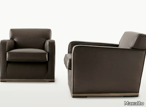 IMPRIMATUR - Upholstered leather armchair with armrests _ Maxalto