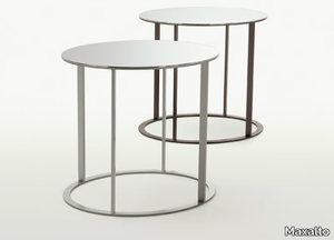 ELIOS - Round mirrored glass coffee table _ Maxalto